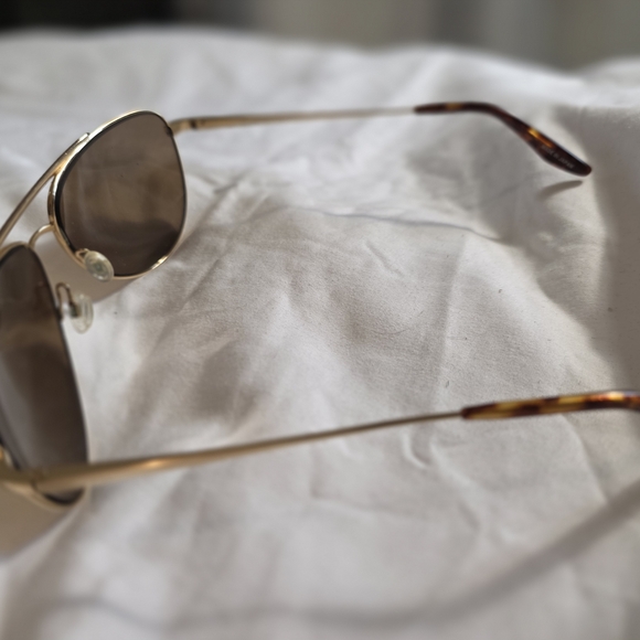 Barton Perreira Gold Tone Aviator Sunglasses with Brown Lenses - Picture 5 of 10